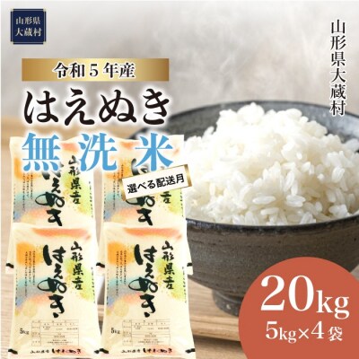 先行受付 <2023年12月下旬発送> 令和5年産 大蔵村産 はえぬき 【無洗米】 20kg