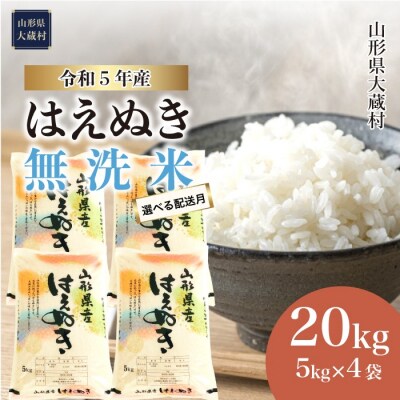 先行受付 &lt;2023年12月下旬発送&gt; 令和5年産 大蔵村産 はえぬき 【無洗米】 20kg