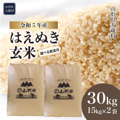 先行受付 &lt;2024年2月中旬発送&gt; 令和5年産 大蔵村産 はえぬき 【玄米】 30kg