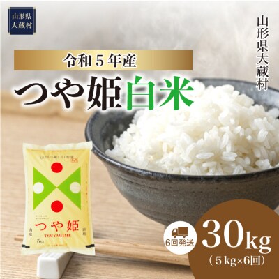 <令和5年産米> 特別栽培米　つや姫 【白米】定期便 30kg(5kg×6回お届け)山形県 大蔵村