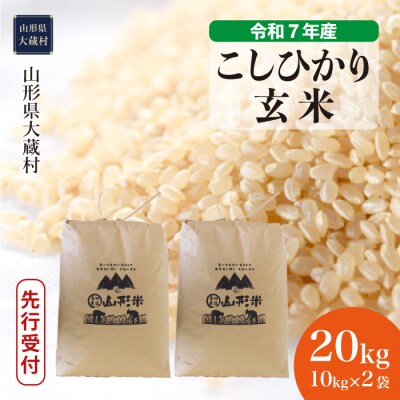 ＜令和7年産米受付＞令和7年11月下旬発送 こしひかり 【玄米】 20kg (10kg×2袋) 