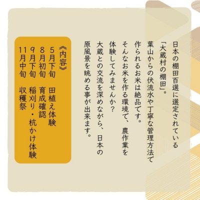 日本棚田百選　大蔵村四ヶ村棚田サポーター(1名)