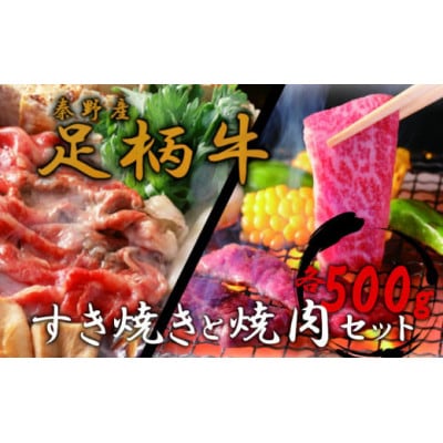秦野市産足柄牛すき焼きと焼肉セット(各500g)