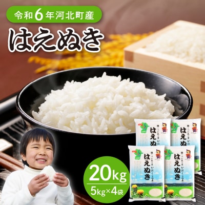【令和6年産米】2025年3月中旬発送 はえぬき20kg 山形県産 【JAさがえ西村山】