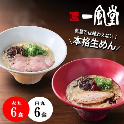 本格生麺 豚骨ラーメン 一風堂 白丸 赤丸 食べ比べ 計12食セット 細麺