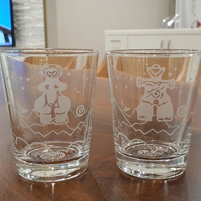 古代からの贈り物　焼酎・ロックグラス(中)2個セット/箱入り　K-3