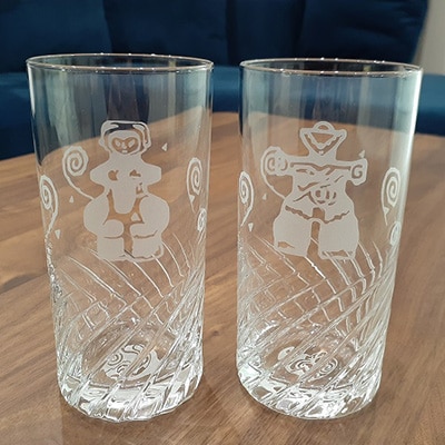 古代からの贈り物　ビールグラス 2個セット/箱入り　K-4