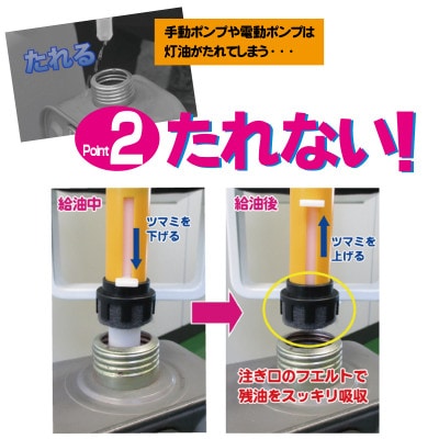 灯油ポリタンク専用コック「コッくんトーユ」　コック(エアー抜きキャップ付き)のみ2セット