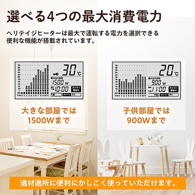 長野県で生産されている風がでない電気暖房　ヘリテイジヒーター(ホワイト/テラコッタ)