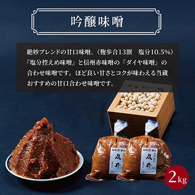 毎日使うならこれ!吟醸味噌(粒)【2kg(1kg×2個)】信州味噌の丸井伊藤商店