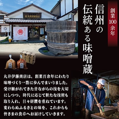 【贈答用】箱入りギフト入り 塩分控えめ・吟醸味噌 粒(1kg×各1個)　信州味噌の丸井伊藤商店