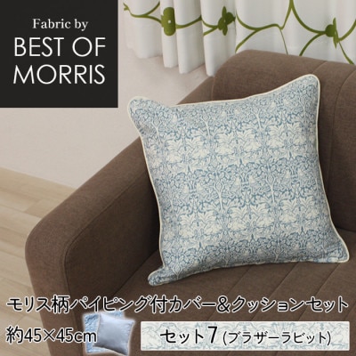 縁付カバー&クッション 45cm角 セット7 ブラザーラビット Fabric by ベストオブモリス