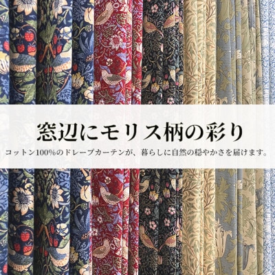 厚地カーテン アネモネ(22T) 幅100×丈135cm 2枚組　Fabricby ベストオブモリス