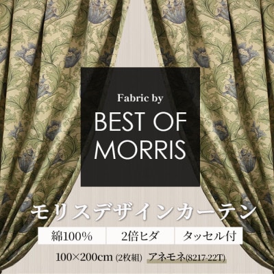 厚地カーテン アネモネ(22T) 幅100×丈200cm 2枚組　Fabricby ベストオブモリス