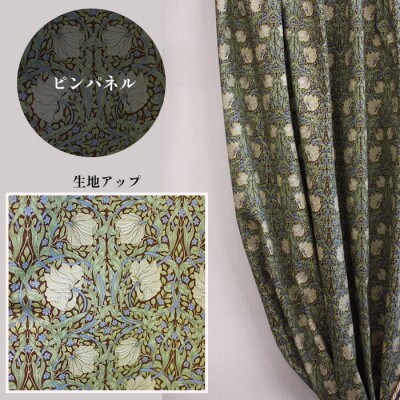 厚地カーテン ピンパネル 幅100×丈200cm 2枚組　Fabric by ベストオブモリス