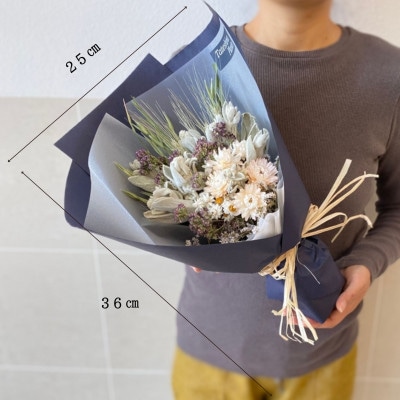 信州 八ヶ岳の麓から贈るドライフラワースワッグ M(ピンク&ブラウン)