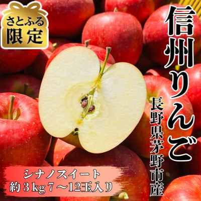 【さとふる限定】【10月中旬より順次発送】長野直送 信州八ヶ岳 シナノスイート約3kg(7～12玉)