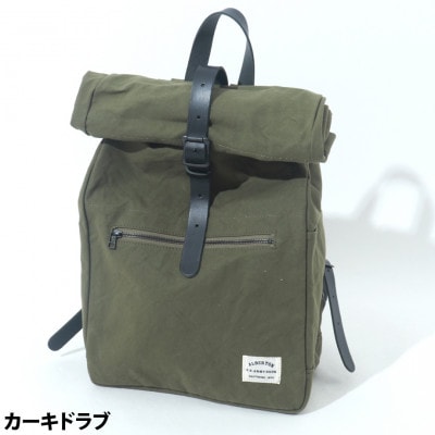 ALBERTON社の米軍帆布ARMY DUCKのロールバックパック　カーキードラブ色