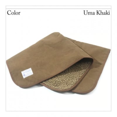 alberton社赤外線を吸収して発熱するsliva knitわんにゃんブランケット　カーキ