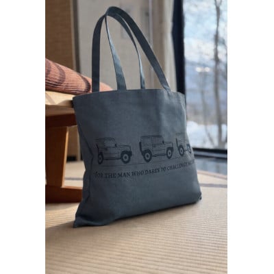 ALBERTON社 レコードトートバッグ オフロードSUV柄 ブルーグレー