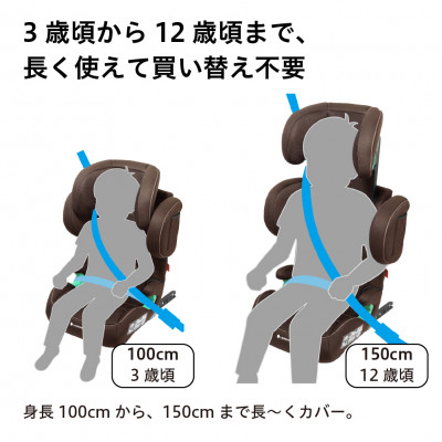 ハイバックジュニアISOFIX R129 ブラウン