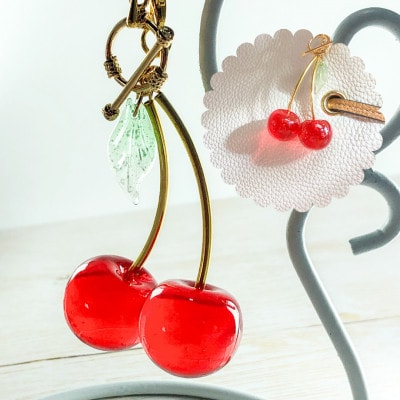 さくらんぼバッグチャーム　レッド