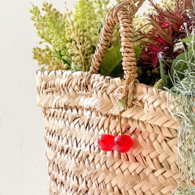 さくらんぼバッグチャーム　レッド