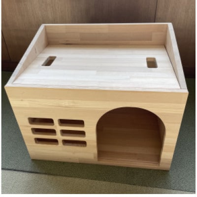 ペット用　木製ハウス(大)(組立不要)