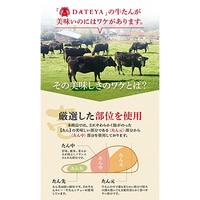 杜の都・仙台の名物 厚切り牛タン 750g (250g×3) [ギフト 対応可 焼き方 レシピ付]