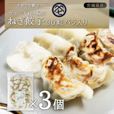 カマシチねぎ屋のねぎ餃子 冷凍生餃子 30粒バラ入り　3個セット