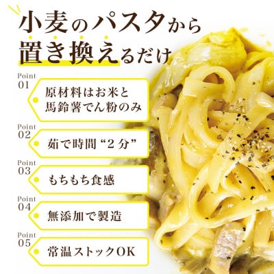 【毎月定期便】グルテンフリー米粉パスタ6食(宮城県産)低脂質で小麦粉不使用の無添加米粉麺全3回