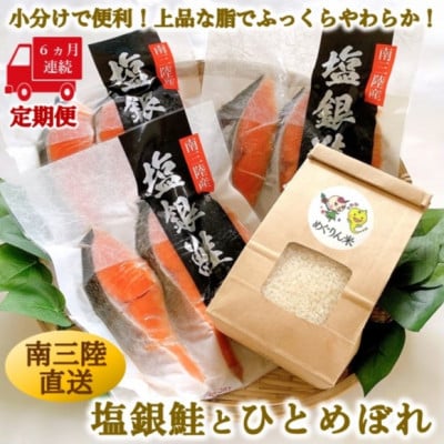 【毎月定期便】《6か月連続》宮城県南三陸サーモン・塩銀鮭パック　3切×3袋 計18袋全6回