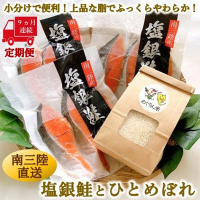 【毎月定期便】《9か月連続》宮城県南三陸サーモン・塩銀鮭パック　3切×3袋 計27袋全9回