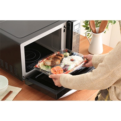 電子レンジ 18L フラットテーブル ミラーガラス　MO-FM1804-B