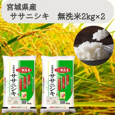 令和6年産【宮城県産】ササニシキ　無洗米2kg×2　計4kg