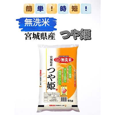 2023年6月発送開始『定期便』【精米】宮城県産つや姫無洗米5kg全6回