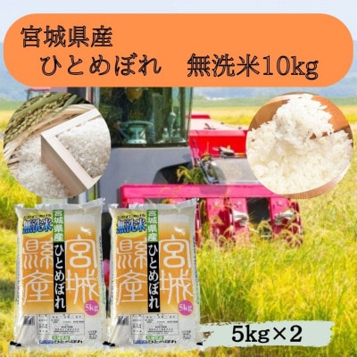 【令和7年産】宮城県産　無洗米ひとめぼれ　10kg(5kg×2袋)