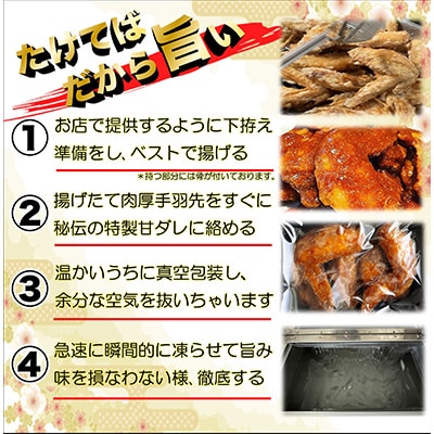 特製手羽先唐揚げ【たけてば】瞬間急速冷凍仕上げ　5本入り×4セット