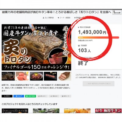 【牛タン革命!】炙りトロタン　希少・国産牛タン使用300g前後　ブロック　約2人前