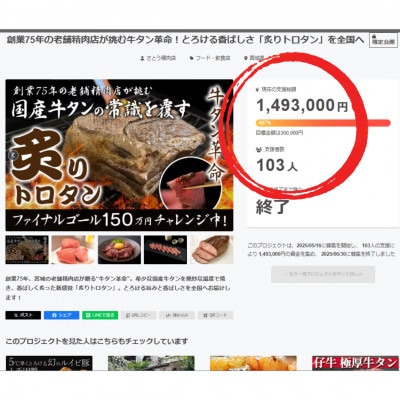 【牛タン革命!】炙りトロタン　希少・国産牛タン使用・小分け　計500g(50g×10パック)