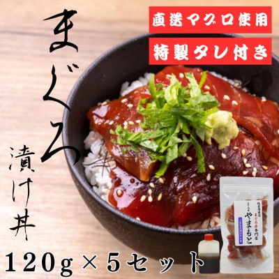 【直送マグロ使用】まぐろパック　特製漬けタレ付き　120g×5パック