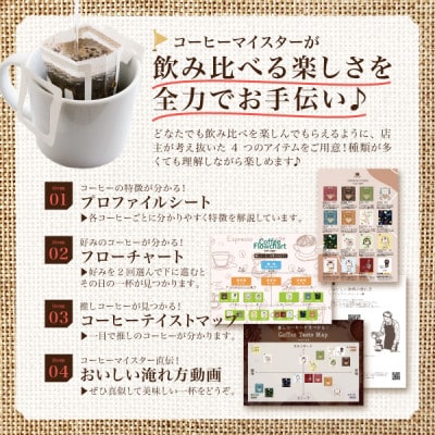 20種類の本格ドリップバッグ飲み比べセット【2セット】スペシャルティコーヒーが楽しめる4種のガイド付