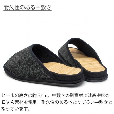 スリッパ D型セノーテデコラ極 Lサイズ ブラック