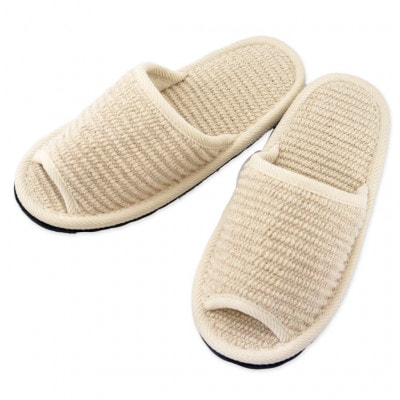 スリッパ インドコットンSサイズ ベージュ つま先滑り止め付き