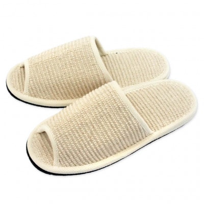 スリッパ インドコットンLLサイズ ベージュ つま先滑り止め付き