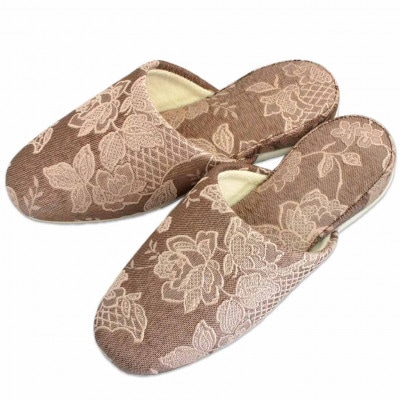 ガーデニア吊込スリッパ Gサイズ 男女兼用 ブラウン