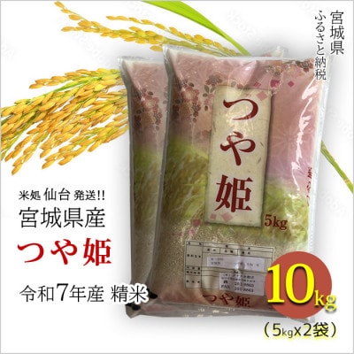 【つや姫】宮城県産 令和7年産 精米 10kg(5kg×2袋)