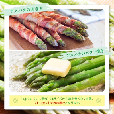 【先行受付】R8年産 アスパラガス 1kg 山内農園 | 北海道津別町