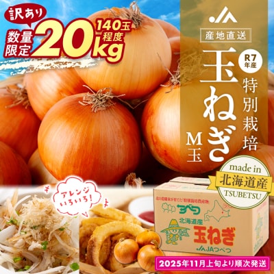 【訳あり】数量限定 特別栽培玉ねぎ M玉 20kg | 北海道津別町