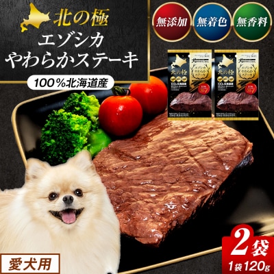 北の極　犬の手作りごはん　エゾシカやわらかステーキ　2袋 | 北海道津別町
